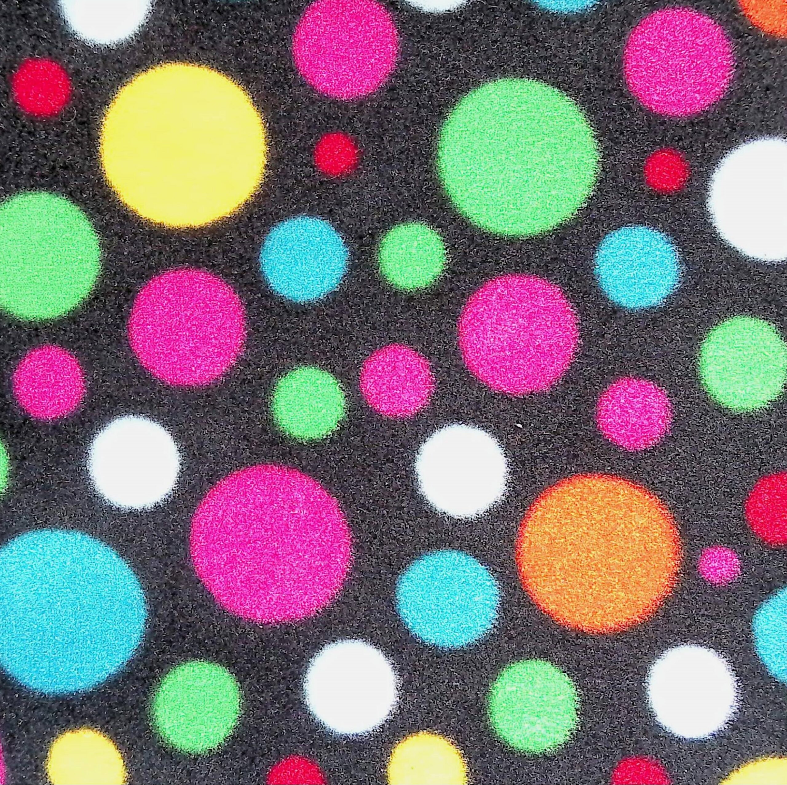 Fleece Scarf: Black Multi Dot