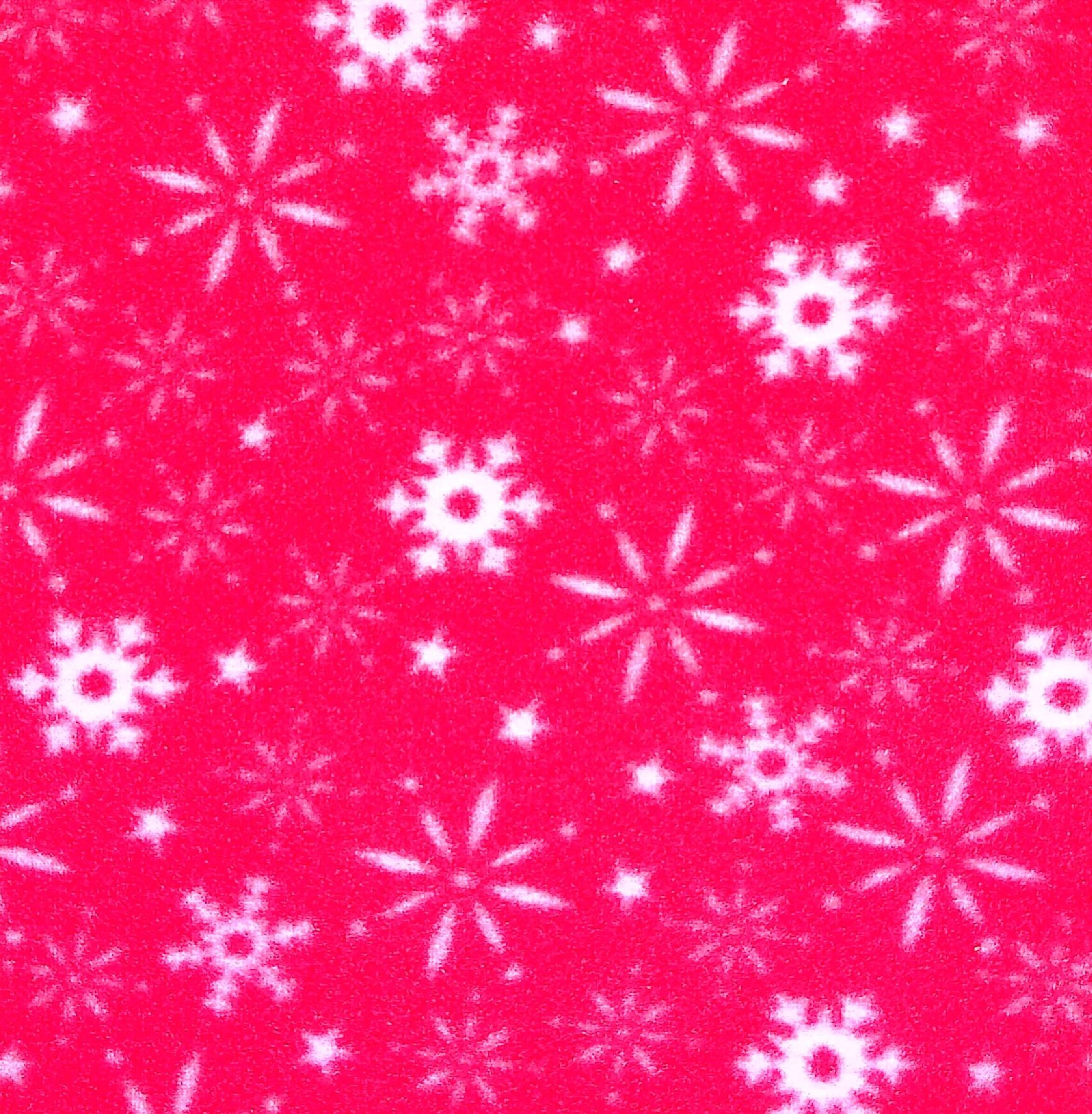 Fleece Scarf:  Red Snowflakes