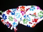 Fleece Scarf:  White Multi Paws - Image 3