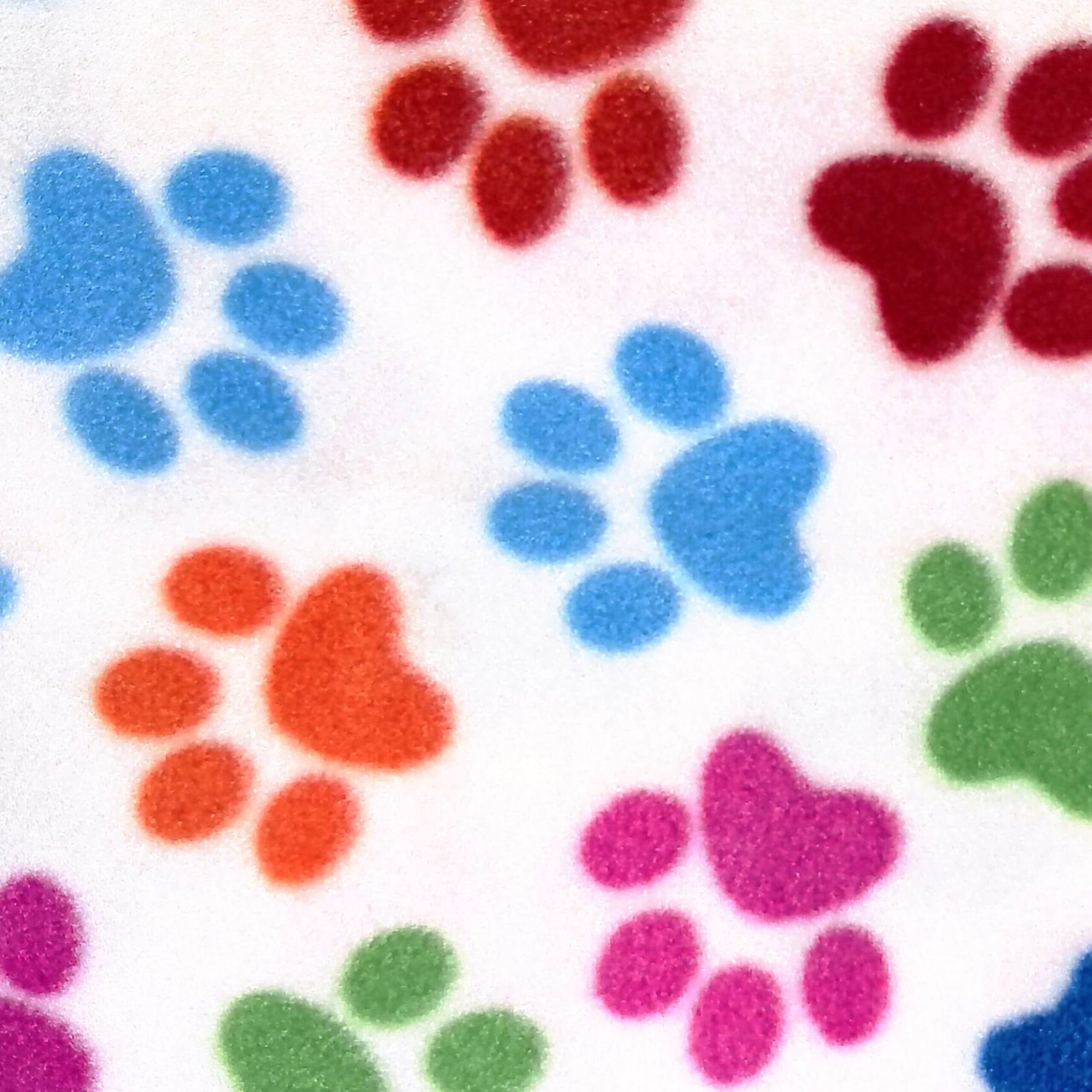 Fleece Scarf:  White Multi Paws