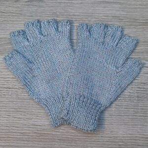 Fingerless Gloves :  Pale Blue Sparkle